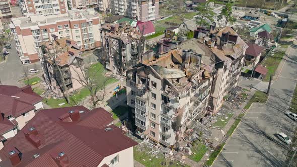 War Ukraine Kiev Kyiv Bomb Ruin House Destruction City Building Street