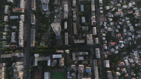 Aerial view of Saburtalo district in Tbilisi, Georgia 2022 august