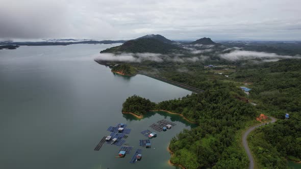 Aerial View of Fish Farms in Norway