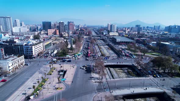 Downtown of Santiago capital city of Chile South America country.