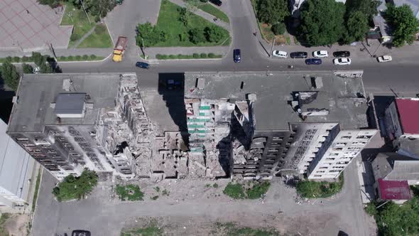 Borodyanka Ukraine  a Destroyed Building During the War