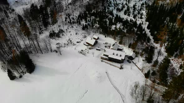 Beautiful Winter Landscape in the Mountains with frozen Lake