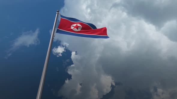 North Korea Flag Waving 2K