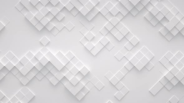 Abstract motion background from random moving cubes, seamless loop animation