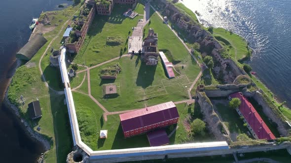 Aerial View on Fortress Oreshek Leningrad Region