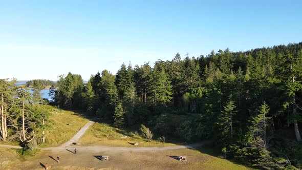 Ascending aerial footage of Neck point park in Nanaimo, British Columbia. Vancouver Islands east coa