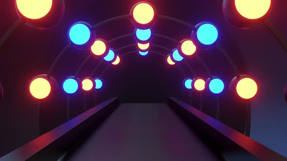 Neon Ball Hallway 01 4k  alt