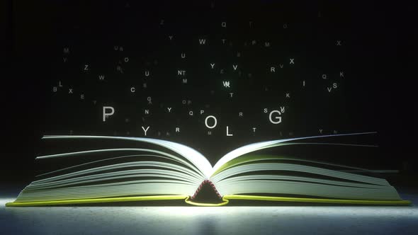 Letters Fly Off the Book Pages To Form PSYCHOLOGY Text