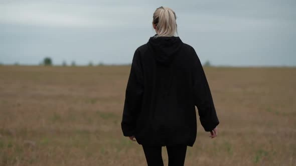 Urban Female in Black Anorak