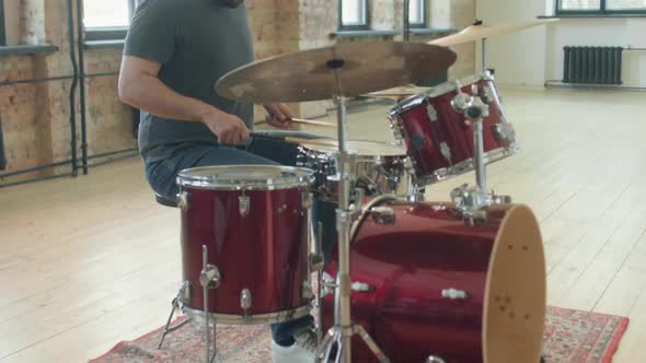 Male Drummer Playing Music