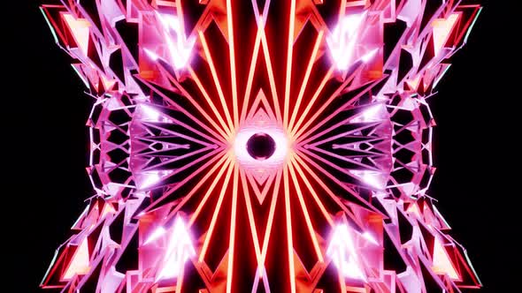 Equalizer Orange And Pink Crystal Party Backgrond Kaleidoscope Vj Loop 4K