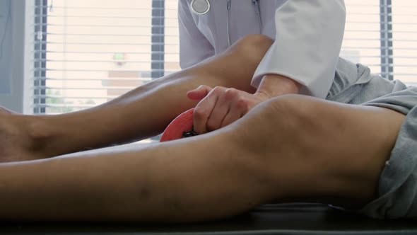 Physiotherapist at work in a hospital