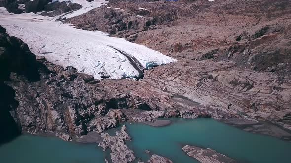 Scenic glacier aerial footage