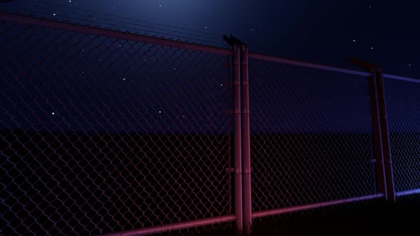 Boundary Fence On Night