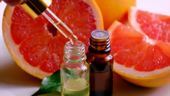 Grapefruit Essential Oil in a Small Bottle