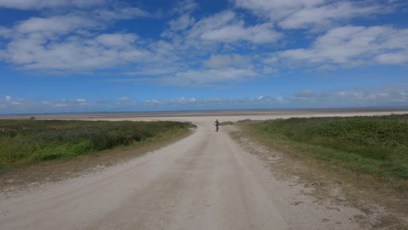 Bicycle Route in Mont SaintMichel in North of France Along the Ocean