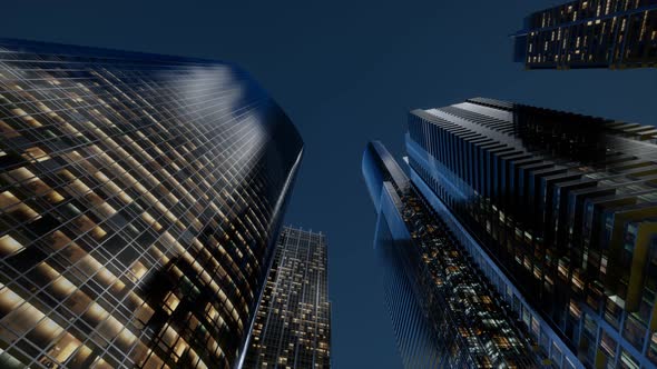 City Skyscrapers at Night