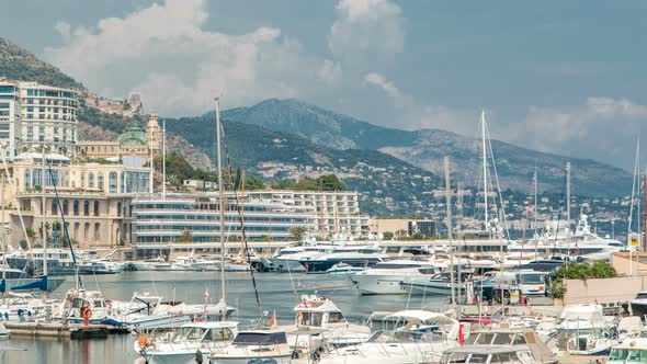 Monte Carlo City Aerial Panorama Timelapse