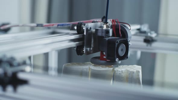 3D Printer Creating Plastic Part