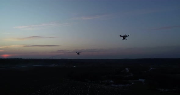 Evening Sky With Drones alt