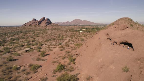 Hole In The Rock Aerial With Camelback Mountain Background