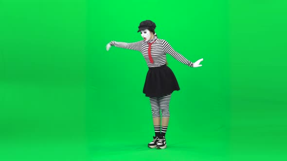 Mime Girl Sortilege on a Flower. Chroma Key