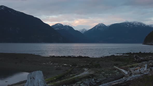 Beautiful Panoramic View of Canadian Mountain Landscape