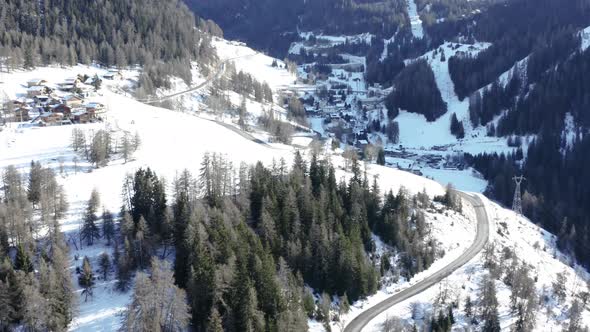 La Plagne Aerial View in the French Alps in France