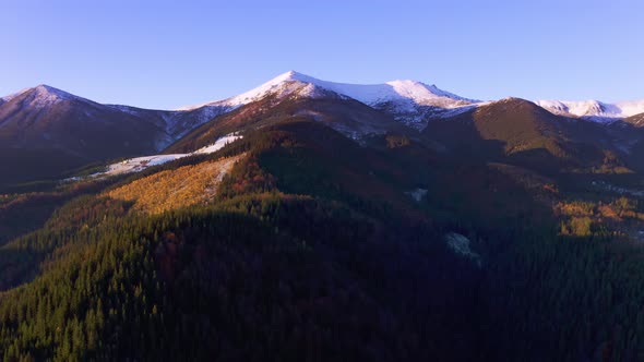 Picturesque Mountain Landscapes Near the Village of Dzembronya in Ukraine in the Carpathians