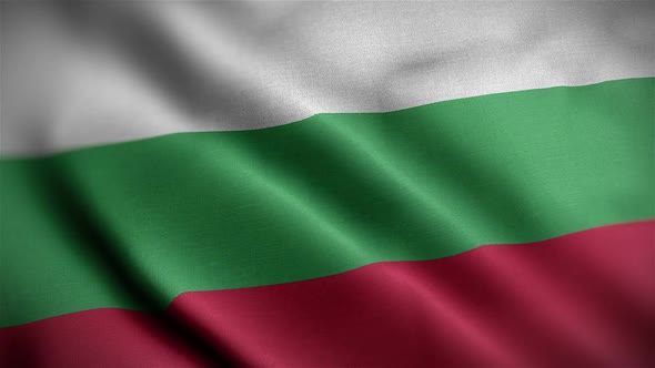 Bulgaria Flag Closeup Blowing In Wind