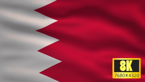 8K Bahrain Windy Flag Background
