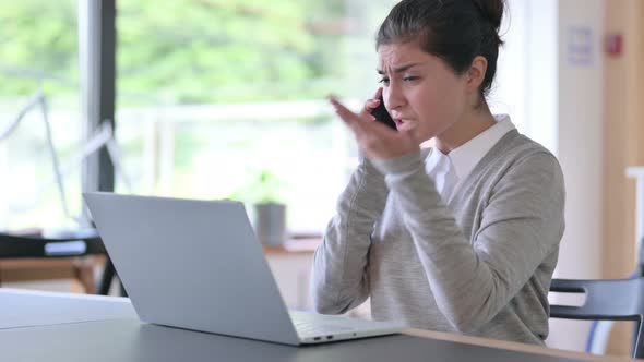 Angry Indian Woman Arguing on Smartphone 