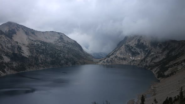 Rain clouds over Sawtooth Lake - Sawtooth Mountains - Idaho - Summer - Time-lapse