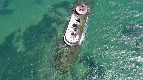 The Wreck of HMVS Cerberus in Port Philip Melbourne Australia Bird's Eye View