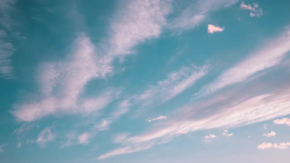 Fluffy Clouds Cloud Sky Blue Moving In Blue Cloudy Sky With Fluffy Clouds