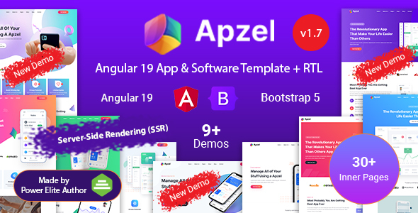 Apzel - Angular 19+ App & SaaS Software Startup Template