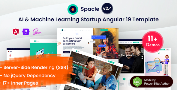 Spacle - Angular 19+ AI Chatbot & Machine Learning Startup Template