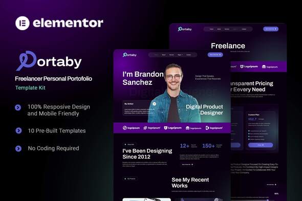 Portaby – Freelancer Personal Portofolio Elementor Template Kit – 0 Sold!