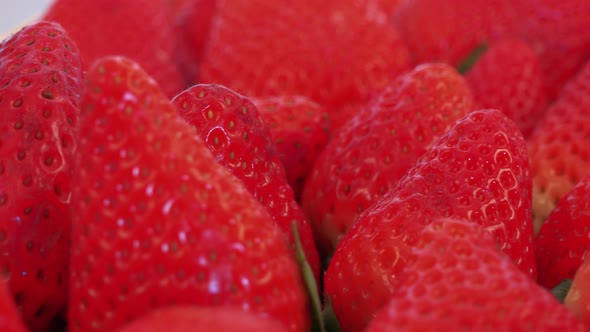 Strawberries in a Small Basket - Closeup