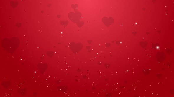 Valentine Day Love Red Heart Particle Fly Background