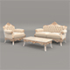 Classic European Style Sofa and Armchair Set 12 - 3DOcean Item for Sale