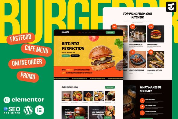 Burgerr – Fast Food Restaurant Template Kit – 0 Sold!