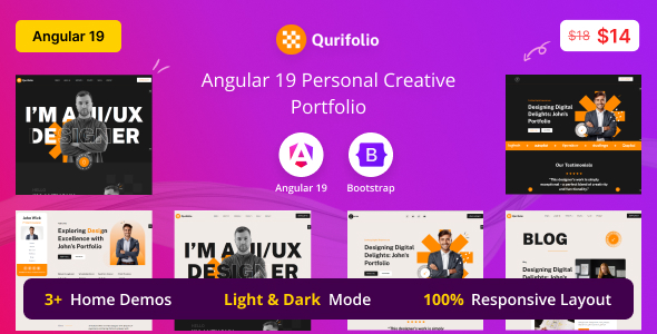 Qurifolio – Angular 19 Personal Creative Portfolio – 0 Sold!