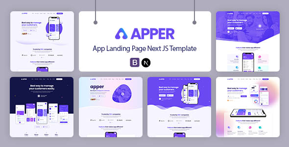 APPER – App Landing Page Next JS Template – 0 Sold!