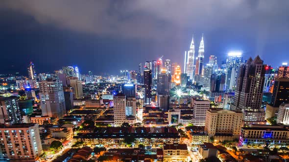 Night Timelapse Capital of Malaysia Kuala Lumpur