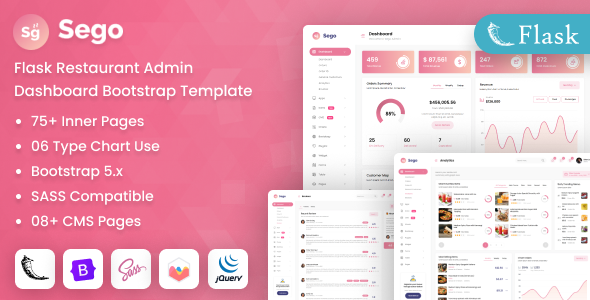 Sego – Flask Restaurant Admin Dashboard Bootstrap Template – 0 Sold!