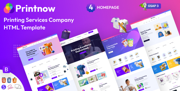 Printnow – Printing Services Company HTML Template – 0 Sold!