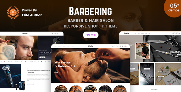 Barbering – Barber & Hair Salon Shopify 2.0 Theme – 0 Sold!