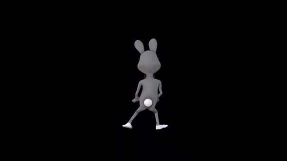 Cartoon Gray Rabbitt Dance 3