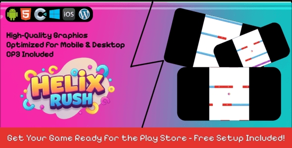 Helix Rush - Construct 3 Game (HTML5, AdMob, C3P)